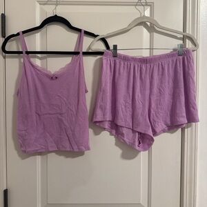 Colsie Lilac Lace Trim Pajama Set
